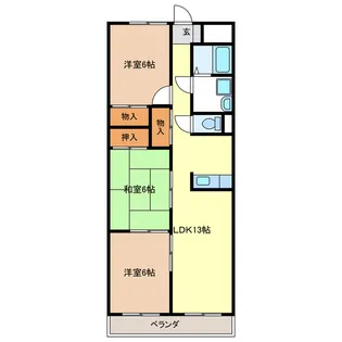 メゾンドゥール II【6階】の間取り