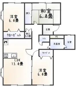 エルコート【3階】の間取り