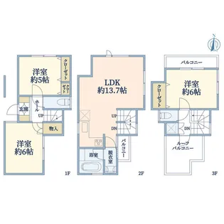 東京都新宿区下落合2【一戸建】の間取り