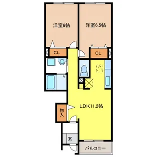 ボヌール・アルシュA【1階】の間取り