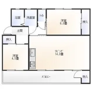 ドムス東長岡A棟【3階】の間取り