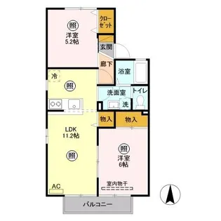 パルティール【2階】の間取り