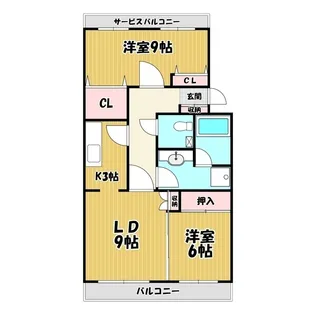 ドルフ・ヤマノウチA棟【3階】の間取り