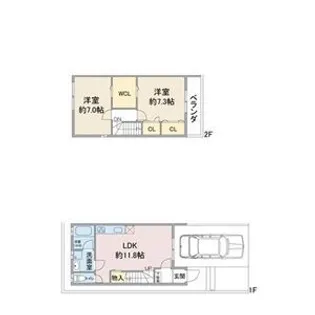 愛知県名古屋市名東区西里町4【一戸建】の間取り