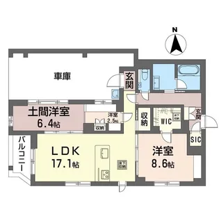 レオナグレイス【1階】の間取り