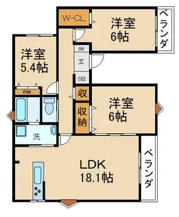 エムプルミエ村野東町【1階】の間取り