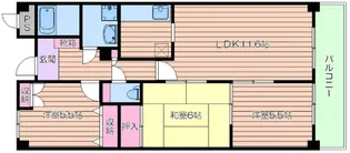 ヒルサイドガーデン千里山【1階】の間取り