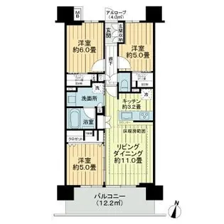 デュオヒルズ長野権堂【2階】の間取り