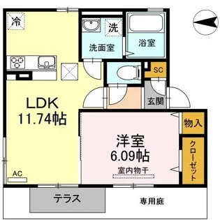 ミニョンヌ浜崎【1階】の間取り