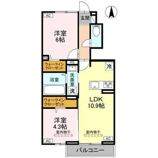 ハイトラストA【1階】の間取り