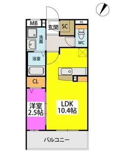 RAY GRAYD shinonome【4階】の間取り
