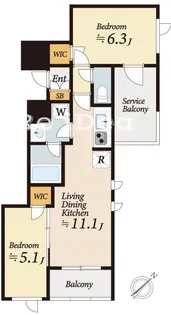 パークアクシス北千束MOCXION【3階】の間取り