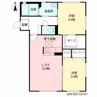 Sunny court 屋野 III棟【1階】の間取り