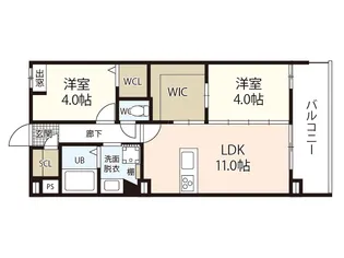 FLAX十日市【9階】の間取り