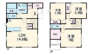 神奈川県平塚市東中原2【一戸建】の間取り