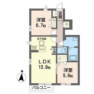 シャーメゾン愛子中央【1階】の間取り