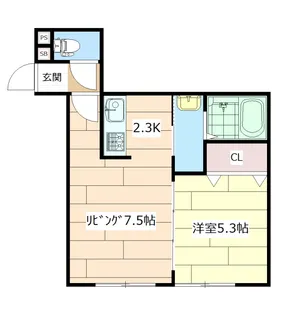 北海道岩見沢市五条東8【アパート】の間取り