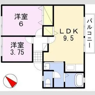 アーバン御国野【2階】の間取り
