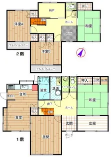 神奈川県横浜市港北区綱島台【一戸建】の間取り