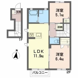 シャーメゾン幕内東【2階】の間取り