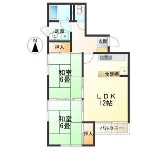 レジデンスベルツリーB【2階】の間取り
