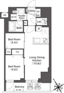 BluRock後楽園(旧クレヴィアリグゼ文京後楽園)【4階】の間取り