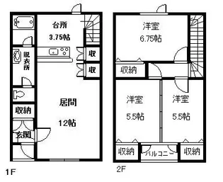 ツインクル末広【1階】の間取り