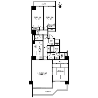みはらしの家B棟【2階】の間取り