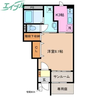ネスト赤堀【1階】の間取り