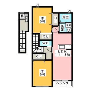 モデラート54【2階】の間取り