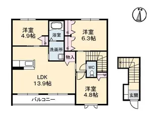 鳳鳴館 III棟【2階】の間取り