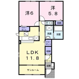 メゾン ラッフィナート【1階】の間取り