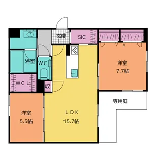 ベレオ伊勢山【1階】の間取り