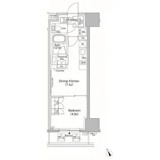 ザ・パークハビオ日本橋茅場町【8階】の間取り