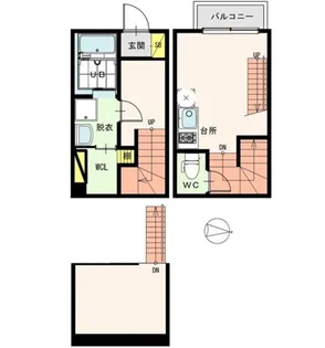 コンフォート旭ヶ丘【1階】の間取り