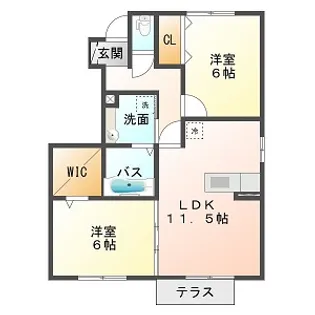 プランドール安岡III【1階】の間取り