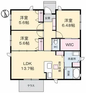 シャーメゾン山王田 J棟【1階】の間取り