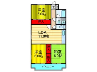 ベルデ香里【5階】の間取り