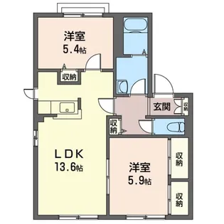 グレイスヴィラ G棟【1階】の間取り