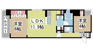 リーガル神戸三宮フラワーロード【12階】の間取り