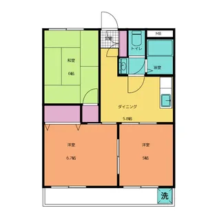 ハイツ若松【1階】の間取り