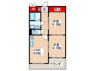 玉造鋼業庄村ビル【2階】の間取り