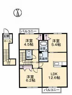 シャーメゾン東岐波 A棟【2階】の間取り