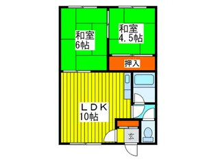 白樺ハイツ【2階】の間取り