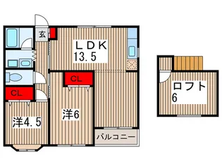第6高栄ハイツ【2階】の間取り