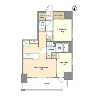オーパスレジデンス千葉駅前【14階】の間取り