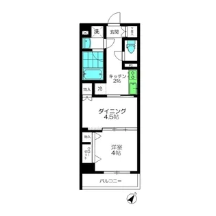 デュオシティ鵜の木【2階】の間取り