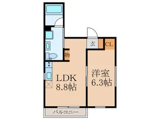 ゼフィロス【2階】の間取り