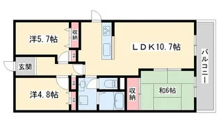 藤和東加古川ハイタウンC棟【11階】の間取り