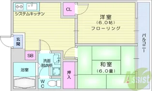 αNEXT仙台第14【2階】の間取り